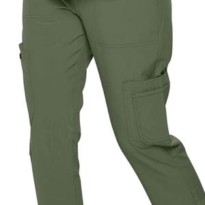 Ensemble de tenues médicales personnalisées pour femmes, extensible dans les 4 sens, col en V, manches courtes, uniforme d'infirmière, pantalon cargo jogger pour hôpital et clinique dentaire - Product Image 6