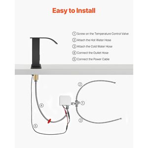 Grifo Automático para Lavabo de Baño con Sensor de Movimiento, Diseño de Cascada sin Contacto, Funciona con Batería, para Uso en Baños y Aseos - Product Image 5