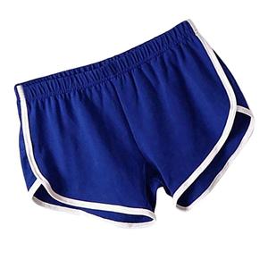 Shorts Deportivos Azul Rey para Mujer, con Parches, Cintura Elástica, 100% Algodón, Impermeables, Ecológicos, Transpirables, de Color Sólido - Product Image 1