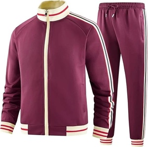 Ensemble de survêtement personnalisé avec logo, 2 pièces, 100 % polyester, pour homme, respirant, avec fermeture éclair, pour le sport et l'entraînement - Product Image 2