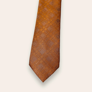 Corbata de Jacquard a Cuadros de Cobre Benon para Hombre |   Corbata de Diseño Premium, Formal, para Negocios, Bodas, Fiestas, Lujosa y Clásica - Product Image 2