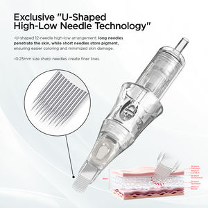 Nuojo OEM Cartucho <span class=keywords><strong>de</strong></span> Agujas para Tatuaje Permanente <span class=keywords><strong>de</strong></span> Acero Inoxidable Transparente Desechable, Profesional, Personalizado <span class=keywords><strong>de</strong></span> Fábrica PMU, para Delineado y Sombreado - Product Image 2