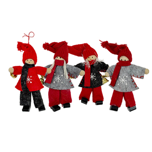 Set of 2 <b>Christmas</b> Tree wood gnome ornaments Cute doll Decorations - Product Image 1