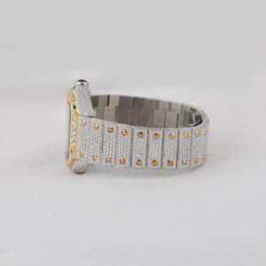 Montre élégante en alliage carré à quartz, sertie de diamants, style hip-hop, montre de luxe pour hommes - Product Image 2