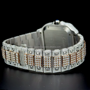Reloj de acero inoxidable con incrustaciones de moissanita de 28.5 quilates, estilo único, completamente cubierto de moissanita, movimiento de cuarzo. - Product Image 6