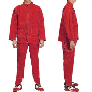 Chaqueta de Soldador de Cuero Reforzado Industrial, Resistente a la Radiación, Protección Contra Vapores, Ropa de Seguridad Contra Incendios - Product Image 6