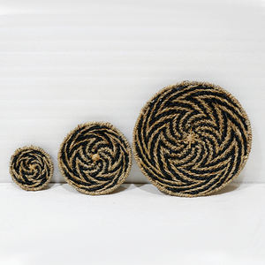 Handmade Seagrass Woven Spiral <b>Boho</b> <b>Wall</b> <b>Hanging</b> Decor Set For Home & Resort - Product Image 1