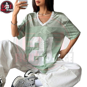 Camiseta Deportiva de Verano para Mujer, Personalizada, de Fútbol Americano, con Cuello en V, Tejido de Malla, Transpirable, Ligera y que Absorbe la Humedad - Product Image 4