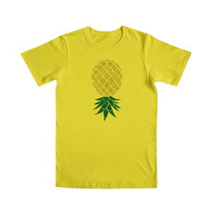 Camiseta de Manga Corta Amarilla para Hombre, Cuello Redondo, Brillante, Lisa, Casual, Corte Regular, Diseño Tejido en la Parte Delantera, Spandex/Algodón, Secado Rápido - Product Image 4