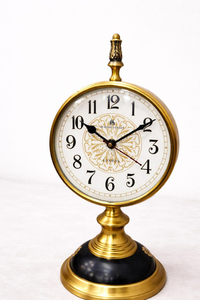 Victorian Brass <b>Table</b> <b>Clock</b> with London-Inspired Design Antique Round Desk Timepiece Roman Numeral Vintage Home & Office - Product Image 5