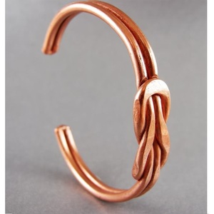 Adjustable Copper Magnetic Therapy Bangle Twisted <b>Rope</b> & Parallel Line Inlay Bio-Energy Healing Open Wristband Bangle - Product Image 6