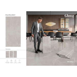 Modern Marble Look 20mm 2x4 Ft Glazed Polished Porcelain Floor <b>Wall</b> Tiles Firebrick Low Water Absorption for Bathroom Outdoor - Product Image 5