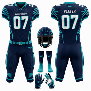 Maillot de football américain WARPRO ELITE pour homme, col en V, sublimé, manches courtes, ajusté, anti-transpiration, toutes saisons - Product Image 1