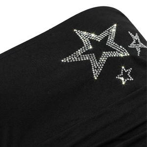 White Strapless <b>Tank</b> <b>Top</b> With <b>Black</b> Star Print Ruched Front Casual <b>Women's</b> Knitted <b>Top</b> - Product Image 5