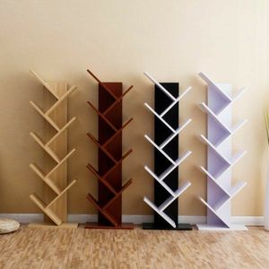 Multi Tier Tree Design Bookcase Wooden Storage <b>Shelf</b> with Drawer for Home Decoration - Product Image 5