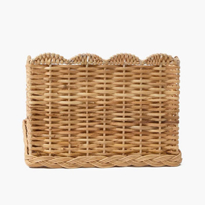 Lindos Organizadores de Cajones de Mimbre Tejidos a Mano con Compartimentos, Organizador con Borde Ondulado, Cesta de Mimbre Natural para Escritorio, para Cuarto de Niños - Product Image 3