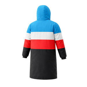 OEM Service Swim <b>Parka</b> <b>Jacket</b> with Full Zip, Color Block Design, <b>Waterproof</b> Fabric and Warm Fleece Interior for Swimming Teams - Product Image 4