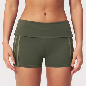 Shorts Deportivos de Cintura Alta para Mujer, Tejidos, con Estampado Floral, de Secado Rápido, con Cierre de Cordón, Mezcla de Algodón, Corte Holgado, Ropa Deportiva - Product Image 3