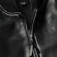 Achetez une nouvelle veste bomber en cuir PU noir pour homme, col montant, fermeture éclair, coupe décontractée, vêtement d'extérieur pour l'automne