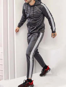 Men Hooded Activewear Tracksuit Zipper <b>Jacket</b> Pants Set Sportswear OEM Supplier - Product Image 3