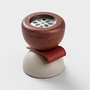 Quemador de Incienso de Madera de Sándalo Ecológico Curio Craft, Difusor de Aromaterapia con Inserto Metálico y Base de Cuero, para Uso Religioso - Product Image 6