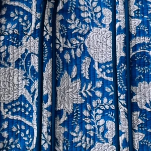 Indigo Blue Hand Block Printed Zipper Closure <b>Foldable</b> Eco-friendly <b>Beach</b> Shopper Tote <b>Bag</b> - Product Image 6