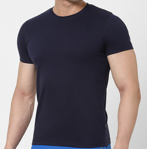 T-shirt en coton uni léger pour homme, coupe classique, col rond, décontracté, doux, basique, pour le streetwear quotidien, mode, OEM personnalisé - Product Image 4