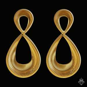 PRAO Pendientes colgantes finos elegantes chapados en oro antideslustre - Product Image 2