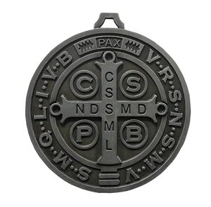 EXTRA LARGE 5 INCH BENEDICT CROSS MEDAL VINTAGE FINISH FOR WALL OR DESK DISPLAY MEDAL - Product Image 4