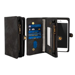 Custodia a Portafoglio Portatile per iPhone 8 Plus 2 in 1 Magnetica in Pelle con Cerniera Staccabile, 15 Scomparti per Carte e Tasca Porta Soldi - Product Image 1