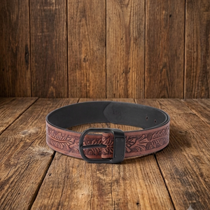 Ceinture en cuir occidentale gravée à motifs floraux, nouvelle collection, prix de gros, faible MOQ, pour hommes et femmes, avec boucle ardillon élégante - Product Image 4