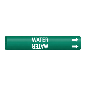 Marqueur de tuyau flexible Brady WATER Snap-On pour les conduites d'eau intérieures et extérieures - Product Image 1