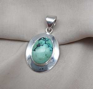 Pendentif turquoise bleu, argent sterling 925, bijoux en pierre naturelle faits à la main, exportateur en gros - Product Image 5