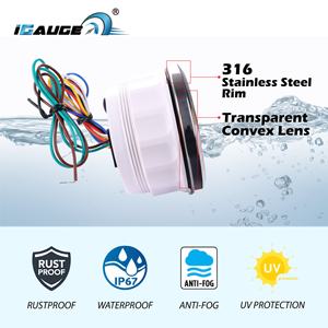 Nuevo IGauge WP804N1B-NB 80mm 12V 24V Medidor de Presión de Aceite, Nivel de Combustible, Temperatura del Agua, Voltaje con Alarma, LED Blanco, Carátula Negra, Acero Inoxidable 316 - Product Image 4