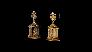 Pendientes de Novia con Diamante Brillante Redondo Cultivado en Laboratorio | Joyería de Boda Antigua - Product Image 3