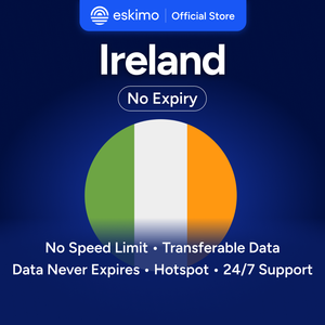Eskimo Ireland 10 Go eSIM sans expiration de la validité des données, données de voyage à grande vitesse 5G/4G, pas de carte SIM physique requise, S-IR-10 Smartphones numériques - Product Image 1
