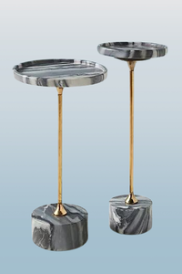 Modern Luxury <b>Side</b> <b>Table</b> with Metal Top Handicrafts Enamel Coated Base Aluminum Frame Decorative Living Room Furniture - Product Image 6