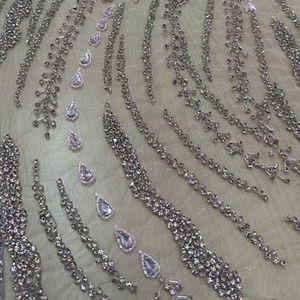 Tela de Lentejuelas Metálicas con Cuentas Geométricas y Brillo Personalizado, Color Oro Rosa, para Confección de Vestidos de Fiesta de Alta Gama para Mujer - Product Image 1