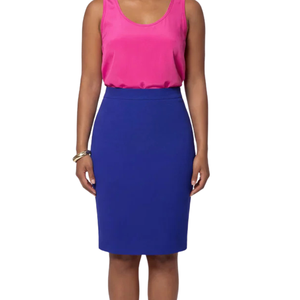 Jupe crayon en maille Ponte Jack and Jill bleu roi pour femme, ajustée, élégante, en tissu extensible, tenue de travail classique - Product Image 6