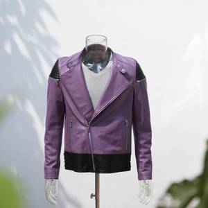 Customizable Men's <b>Leather</b> <b>Jacket</b> for Fall <b>Winter</b> Stand Collar High Quality Professional Manufacture Waterproof Zipper Closure - Product Image 4
