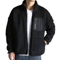Vestes en polaire Sherpa pour hommes, personnalisées, en polyester, à col montant et poches, épaisses et chaudes pour l'hiver, vente en gros du fabricant