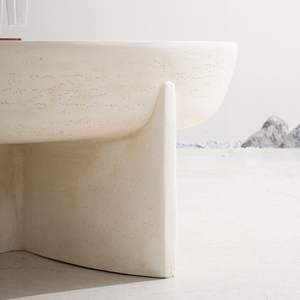 Mesa Redonda para Exteriores de 35.5 Pulgadas de Diámetro, Fabricada con Óxido de Magnesio Blanco, Producto Elegante y Duradero - Product Image 5