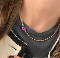 Collier Pendentif Cœur en Saphir Rose Personnalisé pour Cadeau Chrétien, Or Massif 14K 18K, Chaîne à Billes Perlée 2 Carats, Prix de Gros B2B