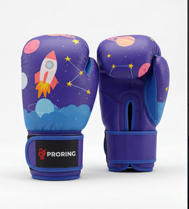 Guantes de Boxeo Infantiles con Diseño de Cohete Espacial Morado, Guantes de Entrenamiento Juveniles con Diseño de Galaxia, Equipo de Sparring para Niños - Product Image 1