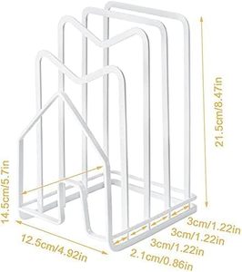 Support de rangement minimaliste pour planche à découper et couvercles de casseroles, blanc - Product Image 2