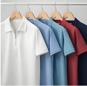 <b>Men</b>’s 100% Pique Cotton Half Zipper Polo <b>Shirt</b> 220 GSM Solid Color <b>Long</b> <b>Sleeve</b> <b>Casual</b> Wear Custom Made - Product Image 5