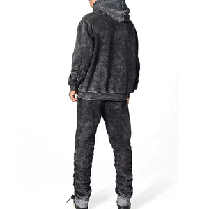 Ensemble de survêtement en molleton pour homme, sweat-shirt à capuche et pantalon de jogging, deux pièces, vêtements de sport d'hiver - Product Image 2