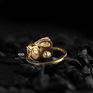 Three Stone Lab Grown Diamond Engagement <b>Ring</b> Mixed Shape Pear Oval and <b>Cushion</b> Cut Bridal <b>Wedding</b> Jewelry Supplier - Product Image 2