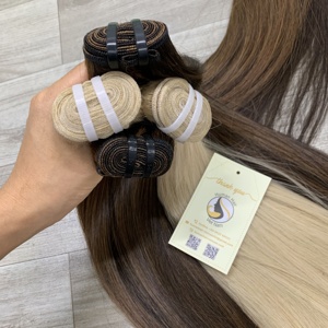 Extension de trame de cheveux humains vietnamiens Remy Virgin Piano Platinum Double Cheveux alignés sur les cuticules - Product Image 3