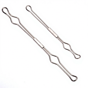 Clip Metallica a 2 Fori Tipo Barra Compressore 110/150mm Nera per Organizzazione Documenti - Product Image 1